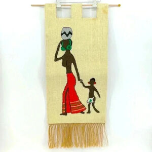 HANGING WOVEN TAPESTRY  AFRICAN